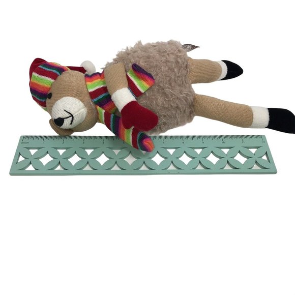 Gund Knit Plush Christmas Bear With Colorful Scarf Santa Hat 13" Stuffed Animal - Picture 9 of 12